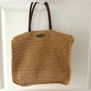 Oxbow NEW French hand made Paille summer bag with leather handle.